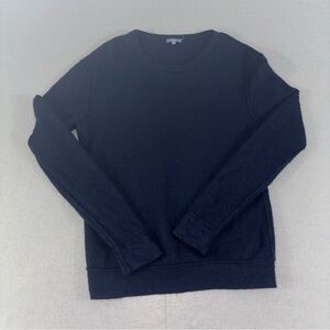 K+J2 Wool Cashmere Waffle Knit Sweater Mens L Navy Crewneck Luxury Blend